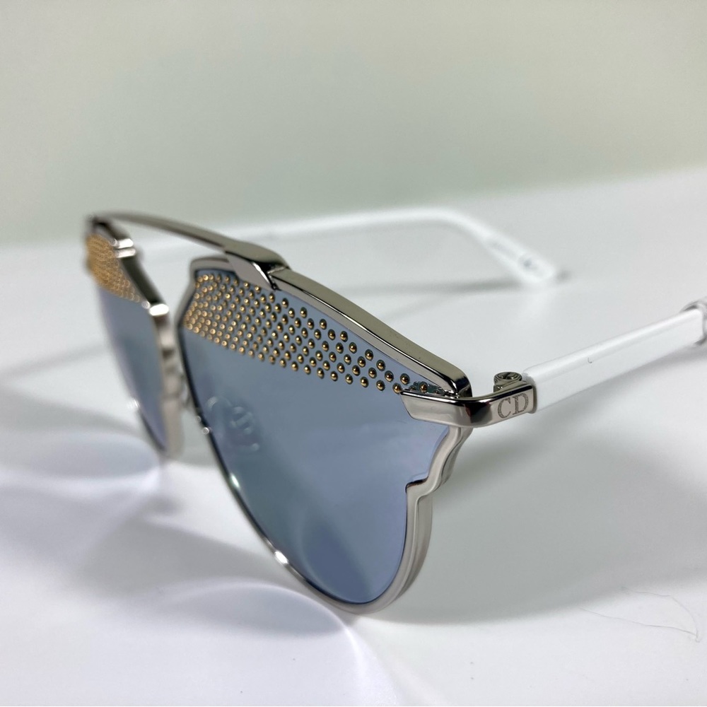 Christian Dior So RealS Studded 85LDC Palladium White Sunglasses Mirror NWT - Picture 16 of 17